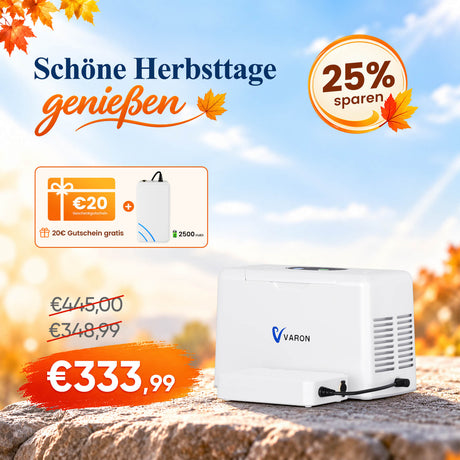 VARON VL-2 Light 3L/min Kontinuierlicher tragbarer Sauerstoff-Konzentrator mit Akku, CE-geprüft VARON