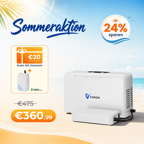 VARON VL-2 Light 3L/min Kontinuierlicher tragbarer Sauerstoff-Konzentrator mit Akku, CE-geprüft VARON