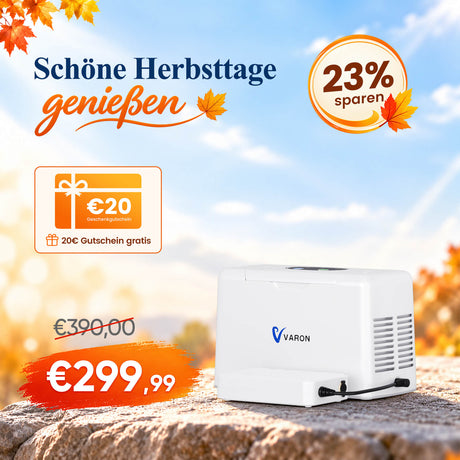 VARON VL-2 Light 3L/min Kontinuierlicher tragbarer Sauerstoff-Konzentrator mit Akku, CE-geprüft VARON