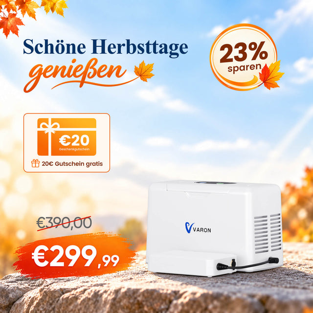 VARON VL-2 Light 3L/min Kontinuierlicher tragbarer Sauerstoff-Konzentrator mit Akku, CE-geprüft VARON