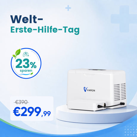 VARON VL-2 Light 3L/min Kontinuierlicher tragbarer Sauerstoff-Konzentrator mit Akku, CE-geprüft VARON