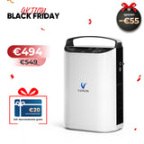 VARON VP-1 Pulse Sauerstoffkonzentrator Mobil mit Akku | 24-Stunden-Betrieb, CE-zertifiziert VARON