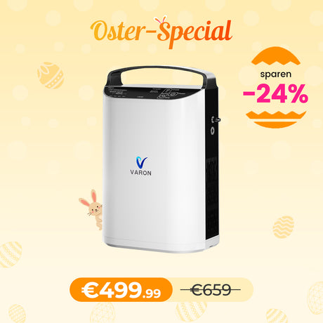 VARON VP-1 Pulse Sauerstoffkonzentrator Mobil mit Akku | 24-Stunden-Betrieb, CE-zertifiziert VARON