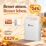 VARON VP-2 Pulse Sauerstoffkonzentrator Mobil mit Akku | 93% Sauerstoff, lange Batterie, CE-geprüft VARON
