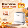 NEU VARON VP-8 Lite | 2 kg tragbarer Sauerstoffkonzentrator mit Pulsdosierung (1–7 Stufen) VARON