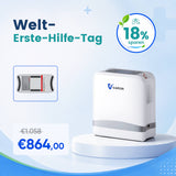 NEU VARON VP-8 Lite | 2 kg tragbarer Sauerstoffkonzentrator mit Pulsdosierung (1–7 Stufen) VARON