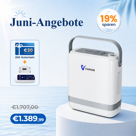 VARON VP-8G | Sauerstoffkonzentrator Mobil mit Pulsfluss-Technologie (1-8 Stufen) VARON