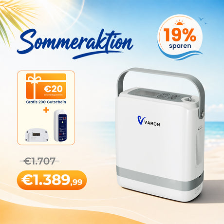 VARON VP-8G | Sauerstoffkonzentrator Mobil mit Pulsfluss-Technologie (1-8 Stufen) VARON
