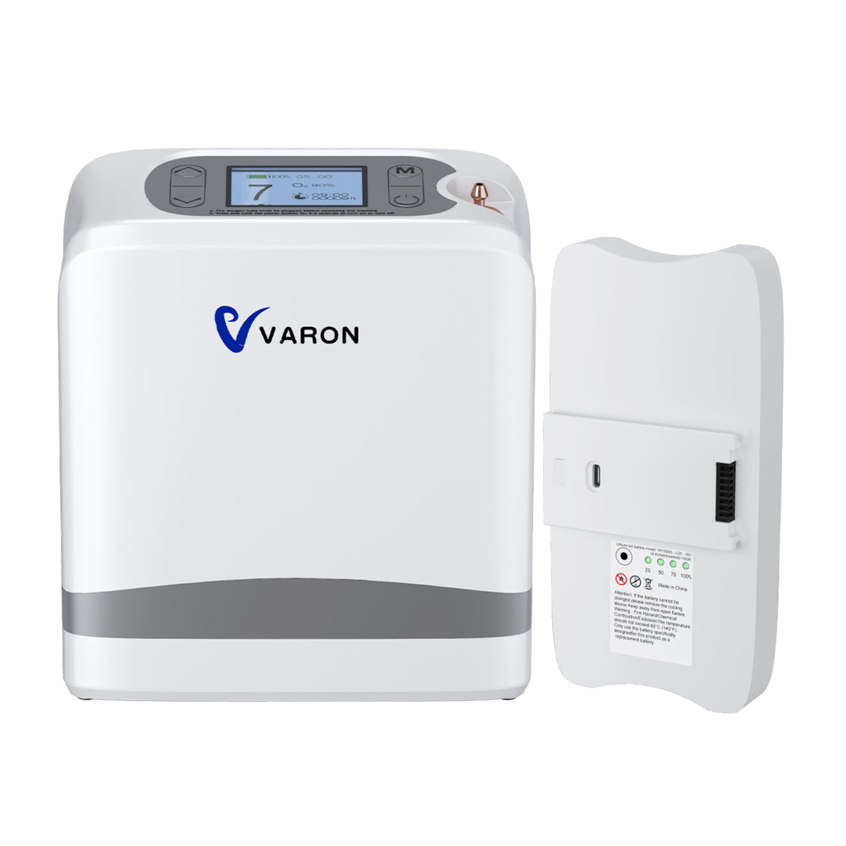 NEU VARON VP-8 Lite | 2 kg tragbarer Sauerstoffkonzentrator mit Pulsdosierung (1–7 Stufen) VARON