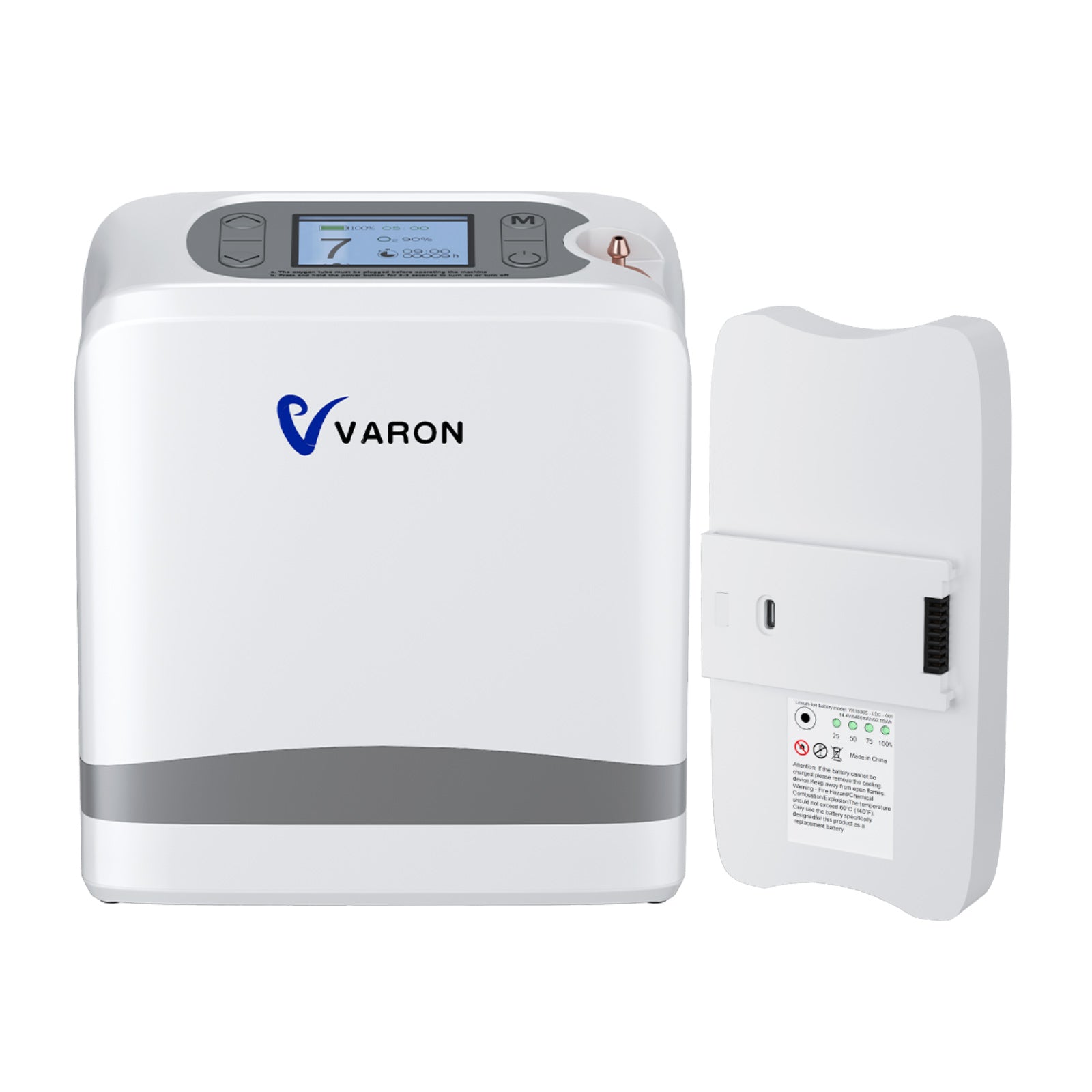 NEU VARON VP-8 Lite | 2 kg tragbarer Sauerstoffkonzentrator mit Pulsdosierung (1–7 Stufen) VARON