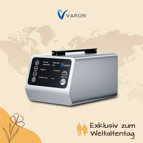 VARON VT-1 Puls- & Kontinuierlicher Sauerstoffkonzentrator | Ideal für Reisen, CE-geprüft VARON