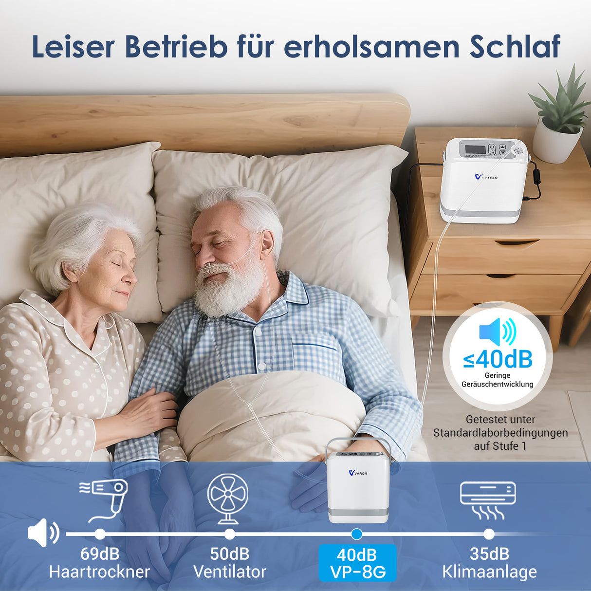 VARON VP-8G | Sauerstoffkonzentrator Mobil mit Pulsfluss-Technologie (1-8 Stufen) VARON