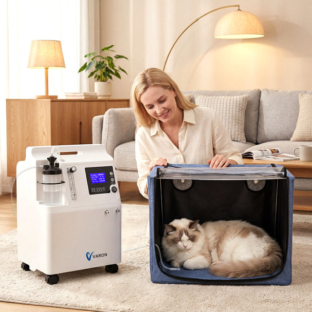 Sauerstoffkonzentrator für Haustiere 1-5L/min, <43dB | Modell Serene 5 | Kompatibel mit VARON Sauerstoffkammer VARON