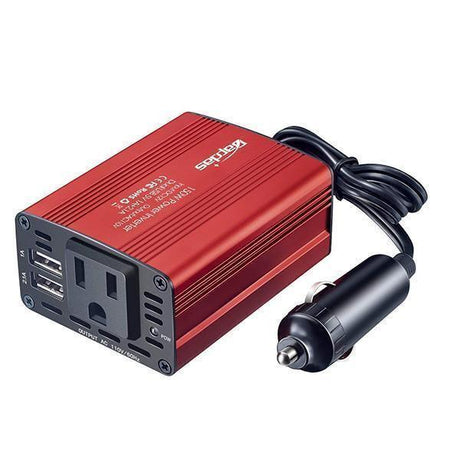 150W Auto Wechselrichter DC/AC Auto mit 3.1A Dual USB Auto Adapter-Rot - VARON